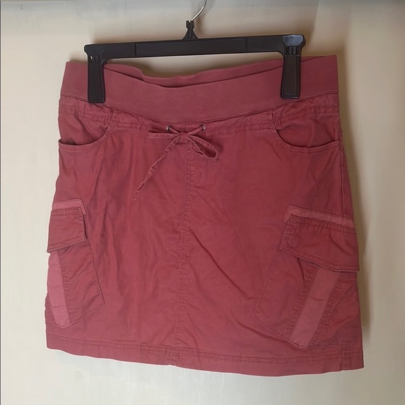 Prana Red linen combo Skirt with Pockets size medium/ preowned - Picture 1 of 6